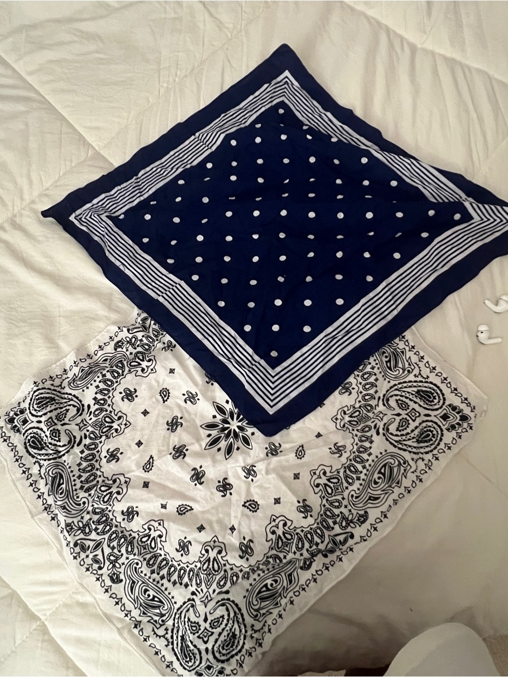 Vintage Navy & White Bandana Duo
